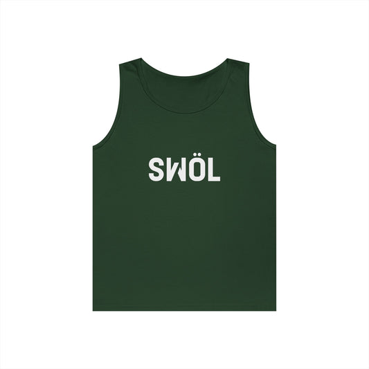 Front view of the forest SWOL Base Heavy Cotton Tank