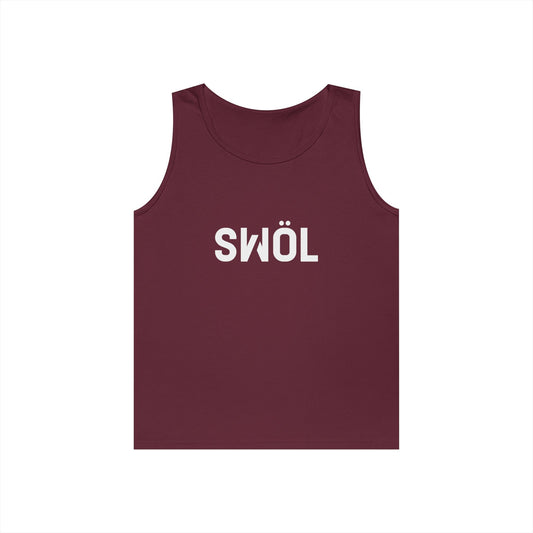 Front view of the maroon SWOL Base Heavy Cotton Tank