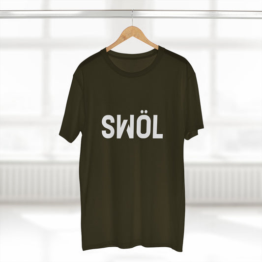 Front view of the army green SWOL Base Pump Cotton Tee