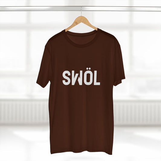 Front view of the chocolate SWOL Base Pump Cotton Tee