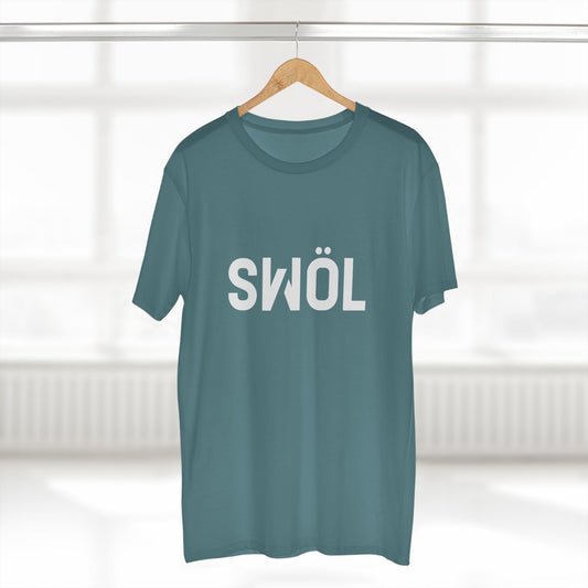 Front view of the slate SWOL Base Pump Cotton Tee