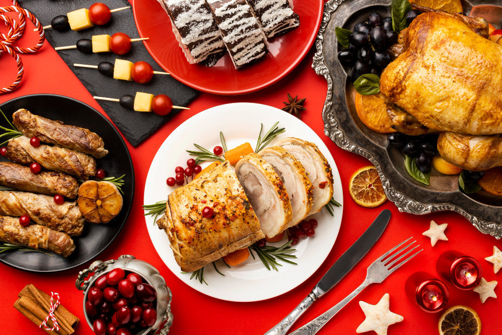 Fit man enjoying the holiday season while maintaining his training routine