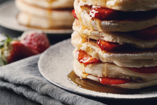 High-protein pancakes served as a bodybuilding breakfast