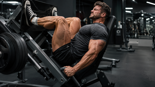 Muscular lifter performing a resistance exercise while focusing on the target muscle