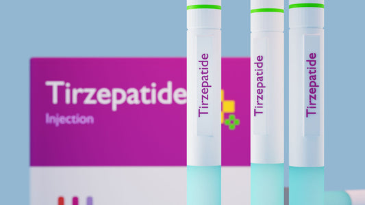 Tirzepatide medication packaging used in a weight-management article