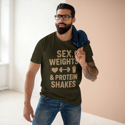 Sex, Weights & Protein Shakes Tee
