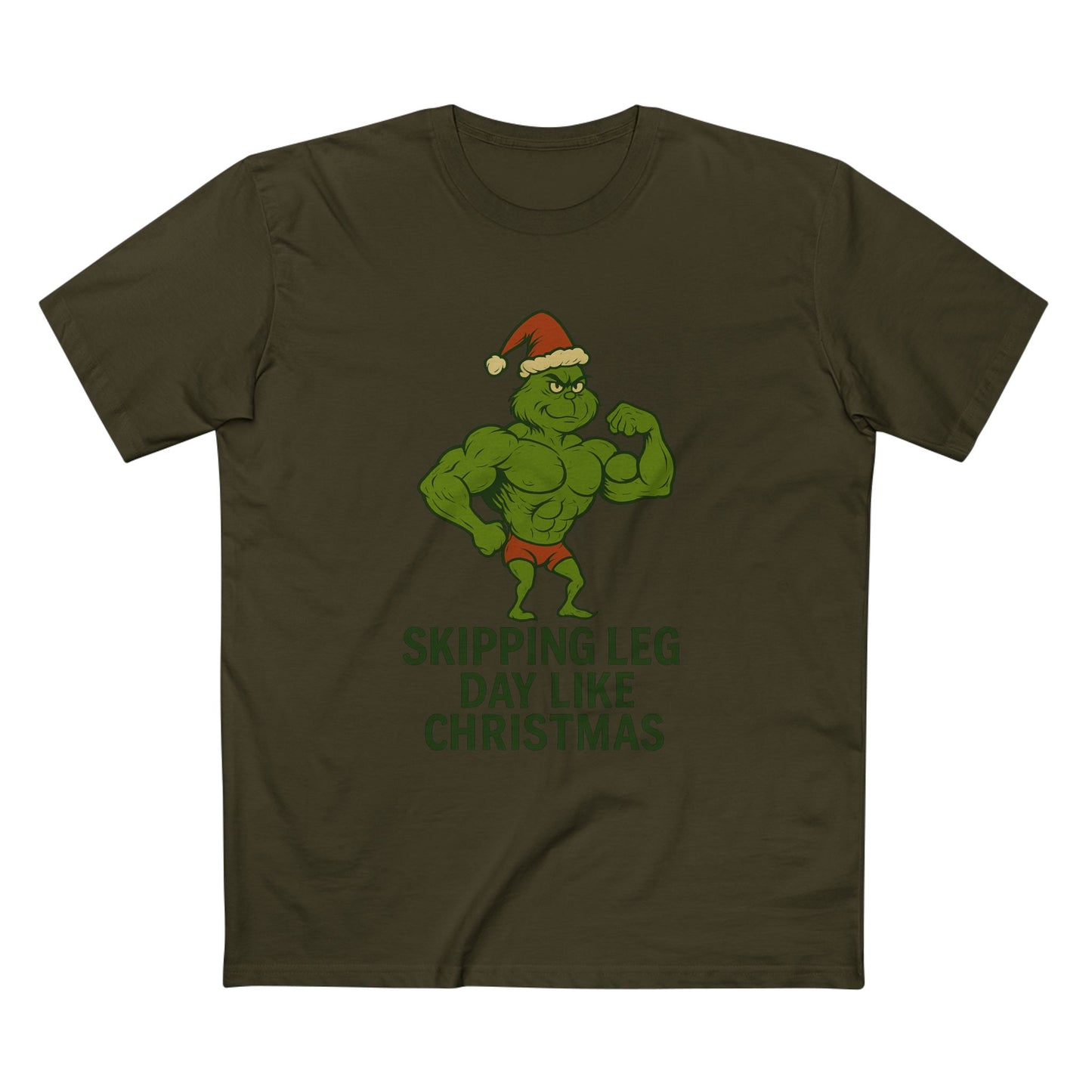 Skipping Leg Day Grinch Christmas Tee