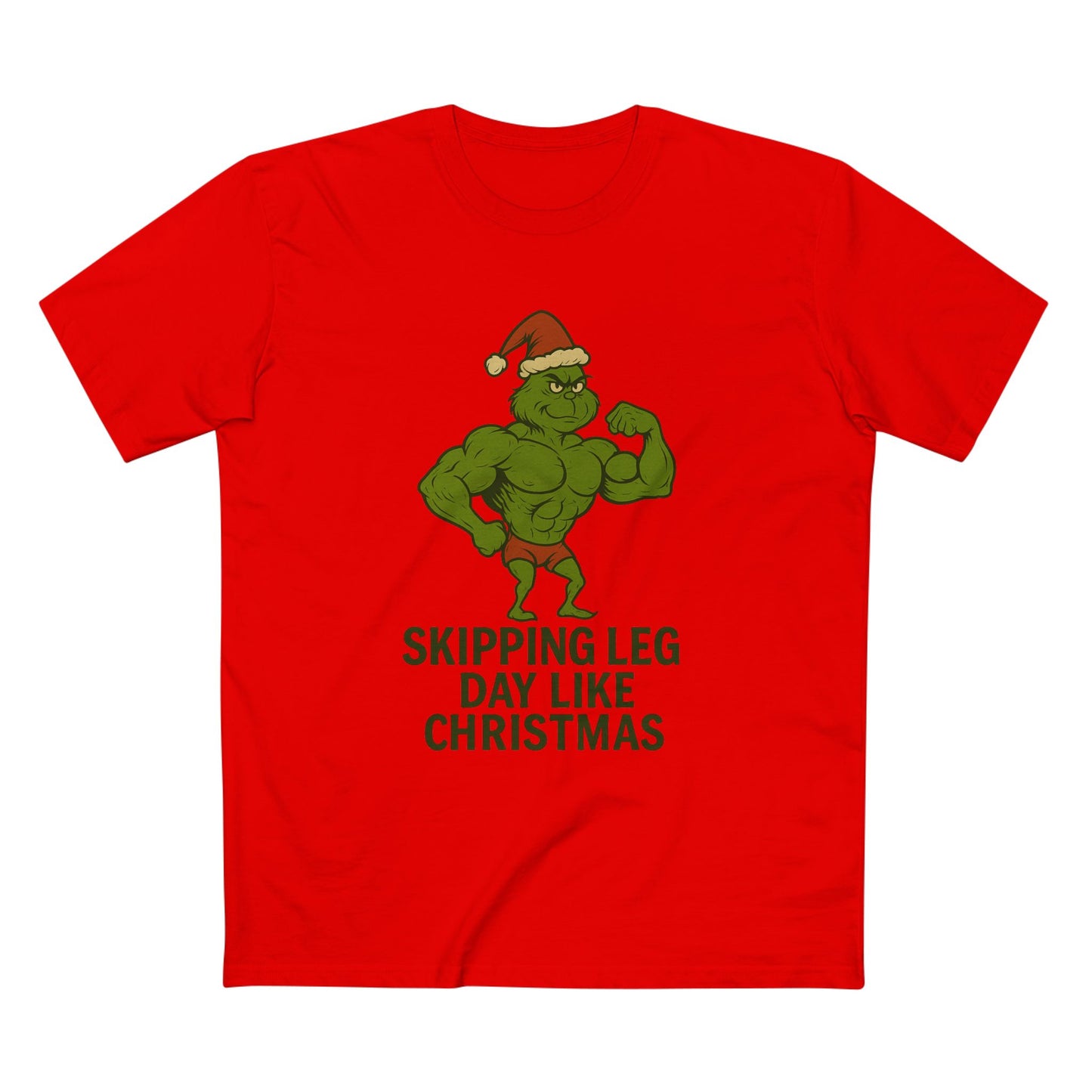 Skipping Leg Day Grinch Christmas Tee