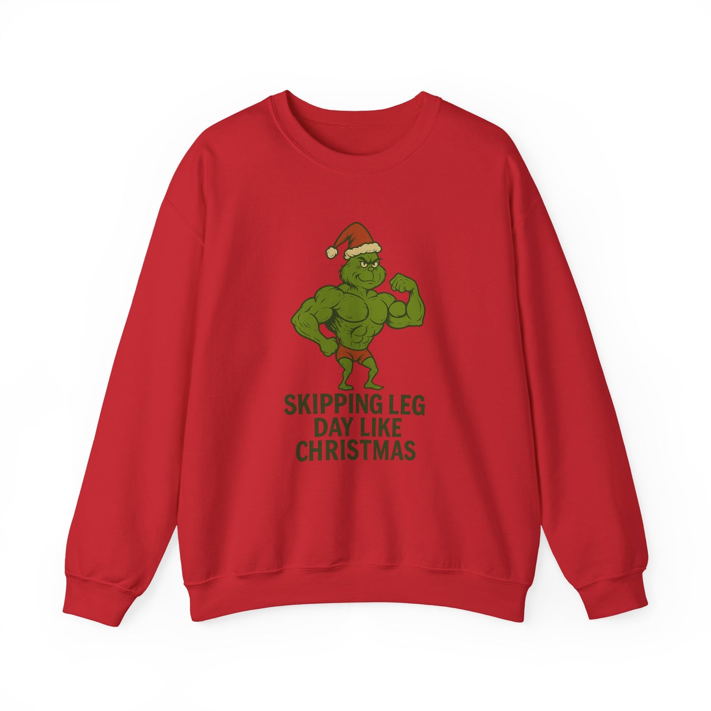 Skipping Leg Day Grinch Christmas Sweater