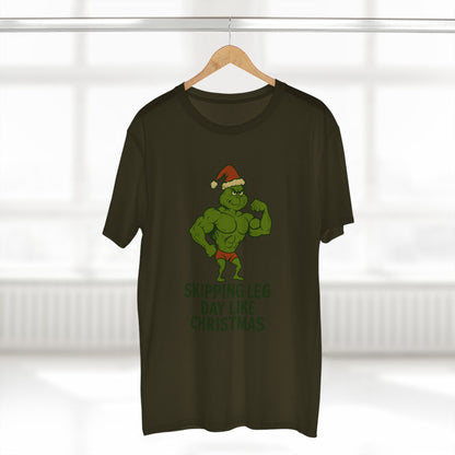 Skipping Leg Day Grinch Christmas Tee