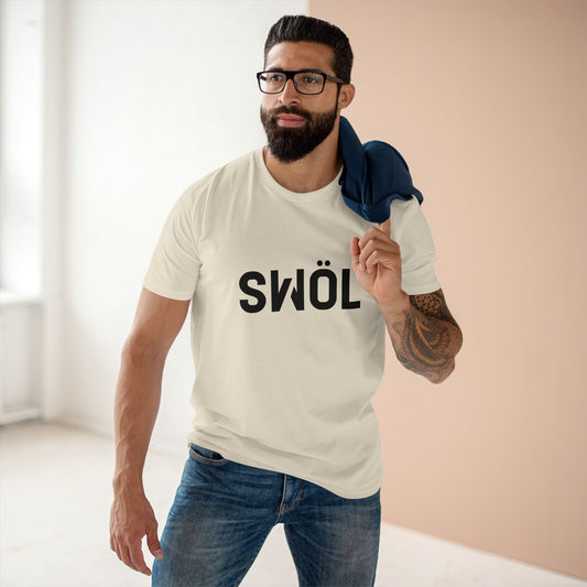 Model wearing the natural SWOL Base Pump Cotton Tee