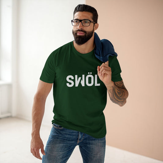 Model wearing the forest green SWOL Base Pump Cotton Tee