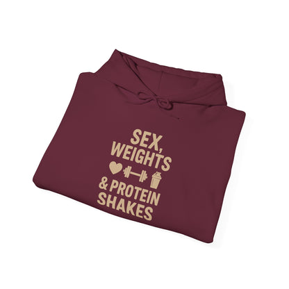 Sex, Weights & Protein Shakes Heavy Hoodie