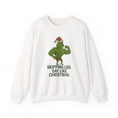 Skipping Leg Day Grinch Christmas Sweater