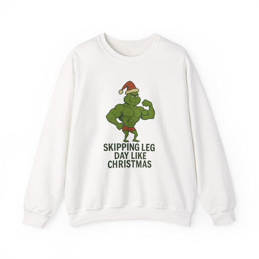 Skipping Leg Day Grinch Christmas Sweater